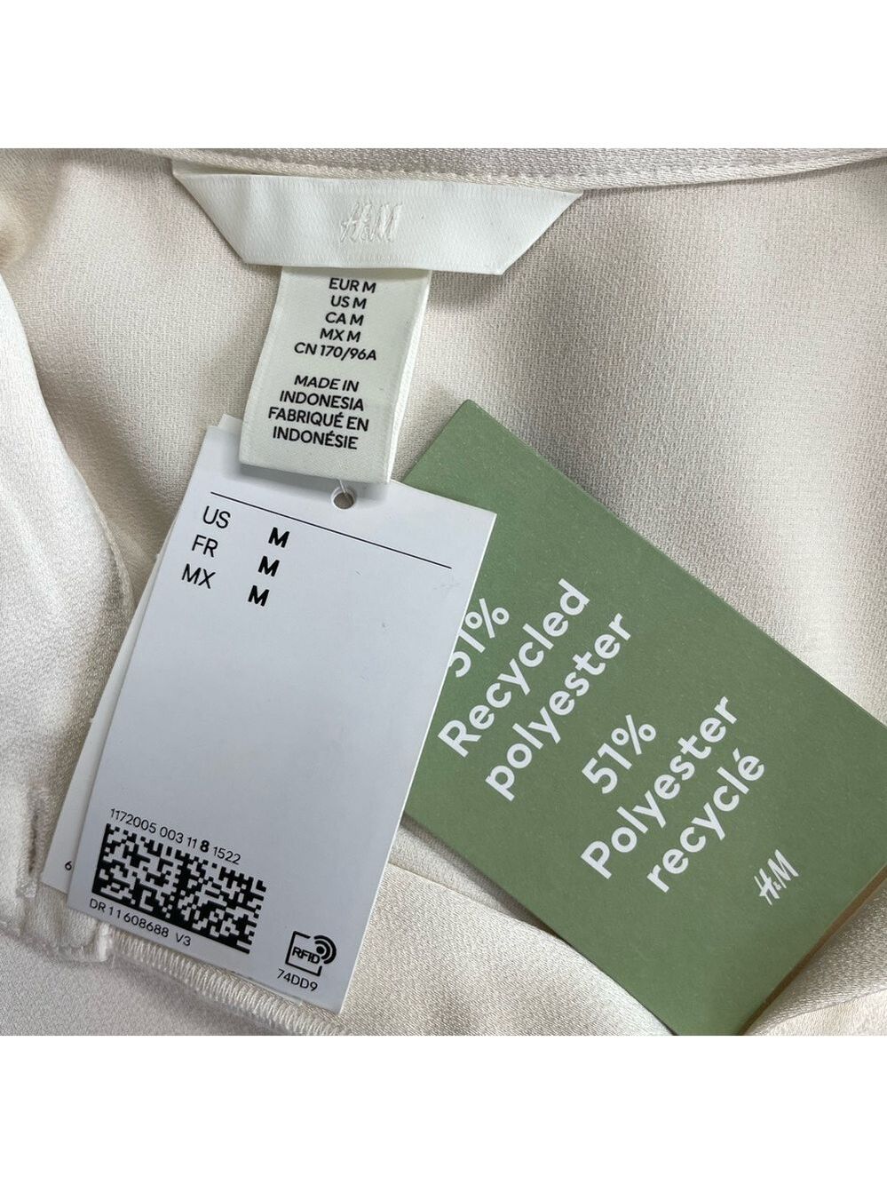 NWT H&M Satin Button Down Blouse M - Picture 10 of 13